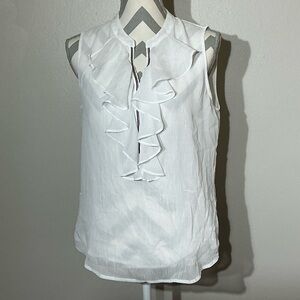 Tommy Hilfiger Women’s Medium White Ruffle Blouse